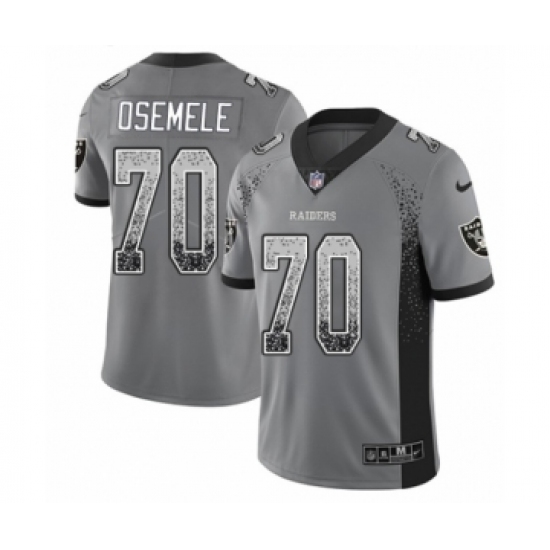 Men's Nike Oakland Raiders 70 Kelechi Osemele Limited Gray Rush Drift Fashion NFL Jersey