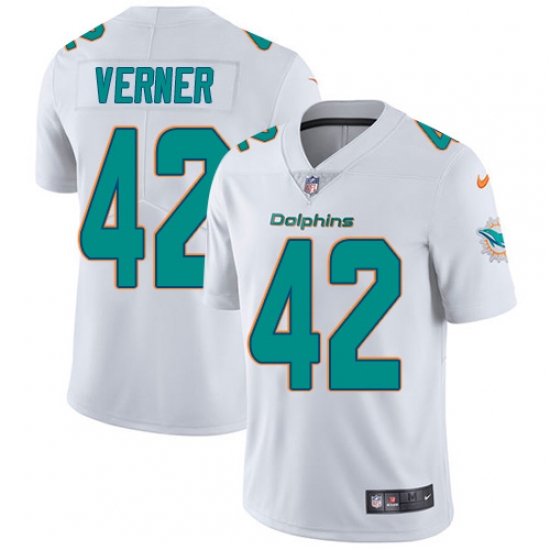 Youth Nike Miami Dolphins 42 Alterraun Verner White Vapor Untouchable Limited Player NFL Jersey