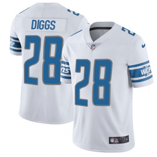 Men's Nike Detroit Lions 28 Quandre Diggs Limited White Vapor Untouchable NFL Jersey