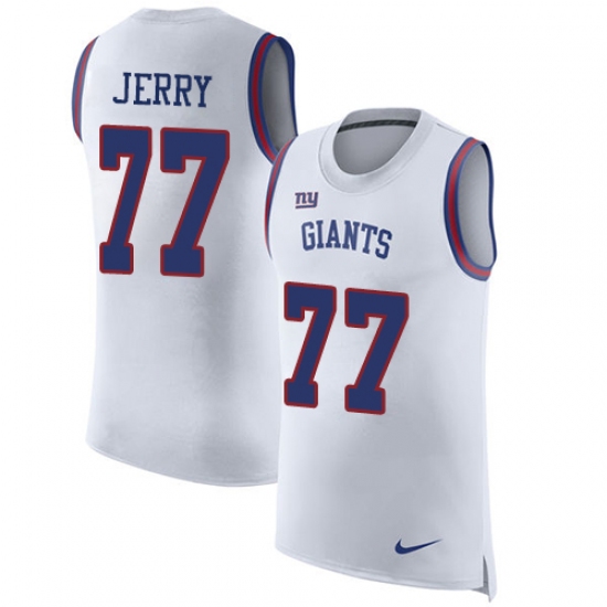 Men's Nike New York Giants 77 John Jerry Limited White Rush Player Name & Number Tank Top NFL Jersey