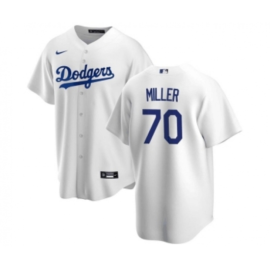 Men's Nike Los Angeles Dodgers 70 Bobby Miller White Cool Base Stitched Baseball Jersey
