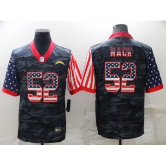 Men's Los Angeles Chargers 52 Khalil Mack Camo USA Flag Limited Stitched Jersey