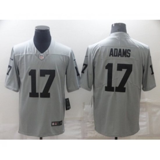 Men's Nike Oakland Raiders 17 Davante Adams Grey Vapor Limited Stitched Jersey