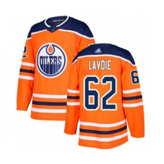 Youth Edmonton Oilers 62 Raphael Lavoie Authentic Orange Home Hockey Jersey