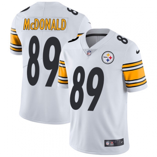 Men's Nike Pittsburgh Steelers 89 Vance McDonald White Vapor Untouchable Limited Player NFL Jersey