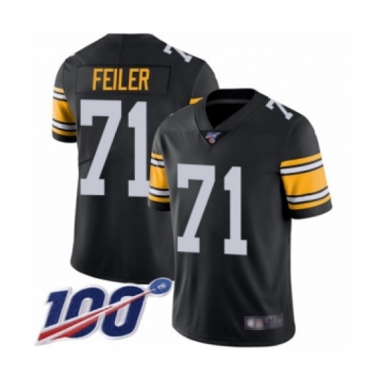 Men's Pittsburgh Steelers 71 Matt Feiler Black Alternate Vapor Untouchable Limited Player 100th Season Football Jersey
