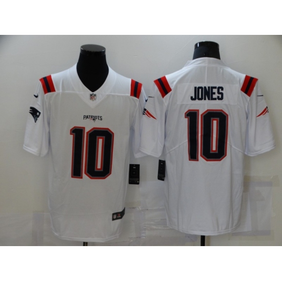 Men's New England Patriots 10 Mac Jones White 2021 NFL Draft First Round Pick Leopard Jersey