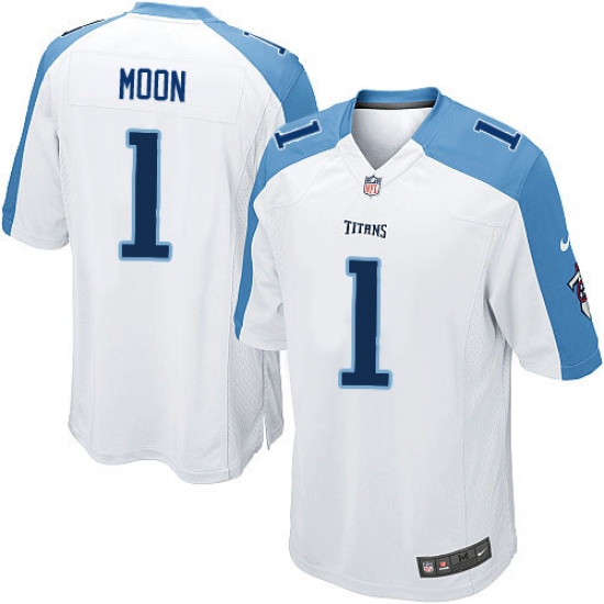 Men's Nike Tennessee Titans 1 Warren Moon Game White NFL Jersey