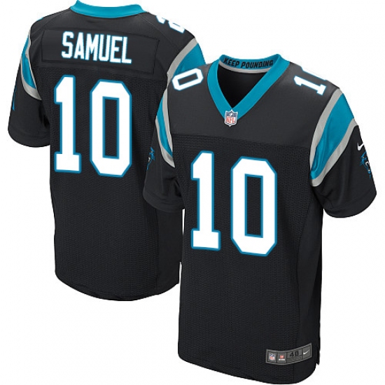 Men's Nike Carolina Panthers 10 Curtis Samuel Elite Black Team Color NFL Jersey