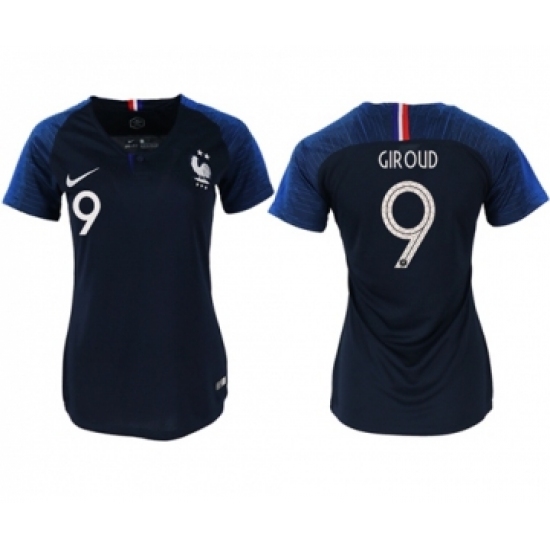 Women's France 9 Giroud Home Soccer Country Jersey