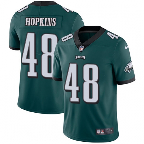 Youth Nike Philadelphia Eagles 48 Wes Hopkins Midnight Green Team Color Vapor Untouchable Limited Player NFL Jersey