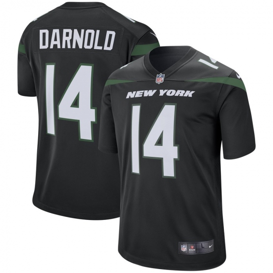 Men's New York Jets 14 Sam Darnold Nike Black Player Game Jersey