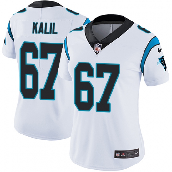 Women's Nike Carolina Panthers 67 Ryan Kalil White Vapor Untouchable Limited Player NFL Jersey