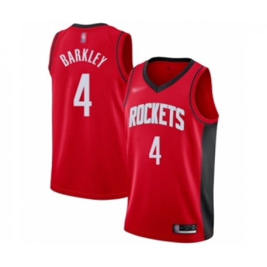 Youth Houston Rockets 4 Charles Barkley Swingman Red Finished Basketball Jersey - Icon Edition