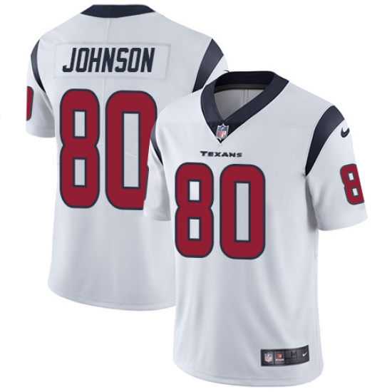 Men's Nike Houston Texans 80 Andre Johnson Limited White Vapor Untouchable NFL Jersey