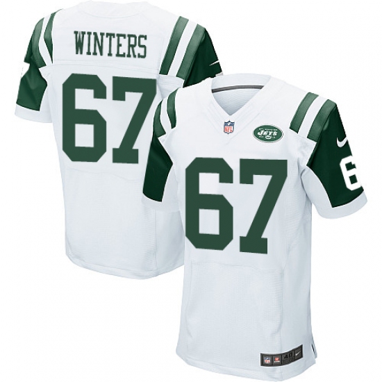 Men's Nike New York Jets 67 Brian Winters Elite White NFL Jersey