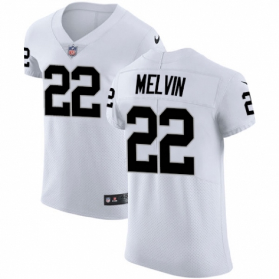 Men's Nike Oakland Raiders 22 Rashaan Melvin White Vapor Untouchable Elite Player NFL Jersey