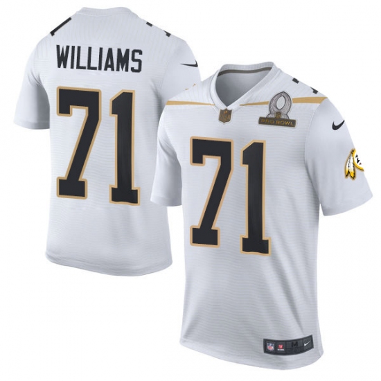 Men's Nike Washington Redskins 71 Trent Williams Elite White Team Rice 2016 Pro Bowl NFL Jersey