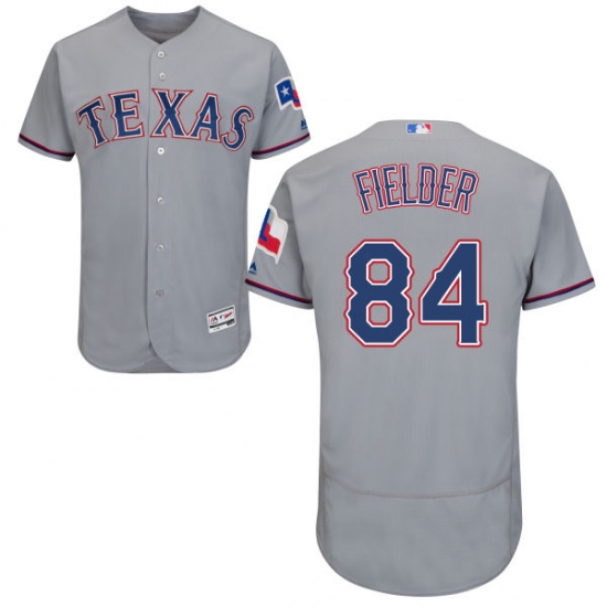 Men's Majestic Texas Rangers 84 Prince Fielder Grey Flexbase Authentic Collection MLB Jersey