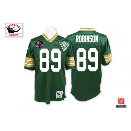 Mitchell And Ness Green Bay Packers 89 Dave Robinson Green Team Color 75TH Hall of Famers Authentic Throwback NFL Jersey