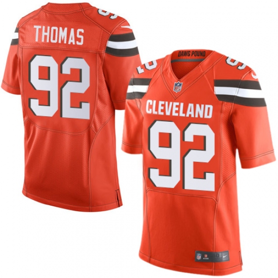 Men's Nike Cleveland Browns 92 Chad Thomas Elite Orange Alternate NFL Jersey