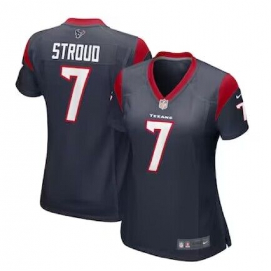 Women's Houston Texans 7 C.J. Stroud Nike Navy 2023 NFL Draft First Round Pick Limited Jersey
