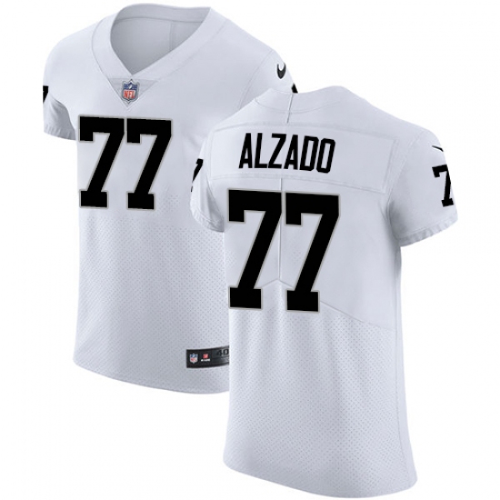 Men's Nike Oakland Raiders 77 Lyle Alzado White Vapor Untouchable Elite Player NFL Jersey