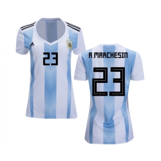Women's Argentina 23 A.MARCHESIN Home Soccer Country Jersey