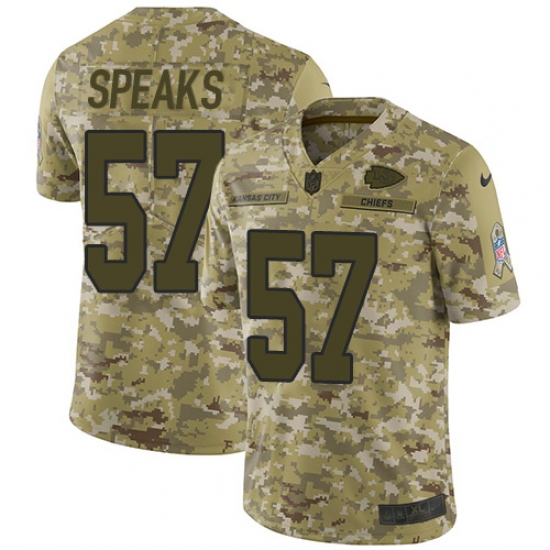 Youth Nike Kansas City Chiefs 57 Breeland Speaks Limited Camo 2018 Salute to Service NFL Jersey