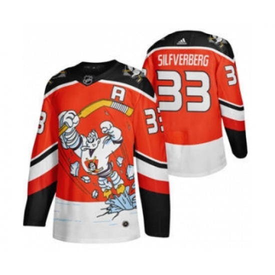 Men's Anaheim Ducks 33 Jakob Silfverberg Red 2020-21 Reverse Retro Alternate Hockey Jersey