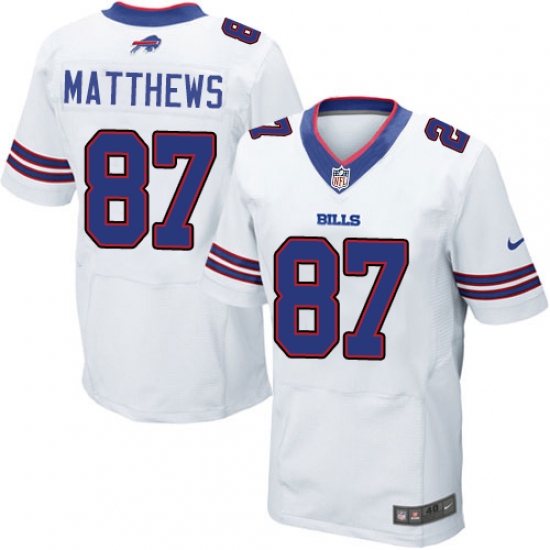 Men's Nike Buffalo Bills 87 Jordan Matthews Elite White NFL Jersey