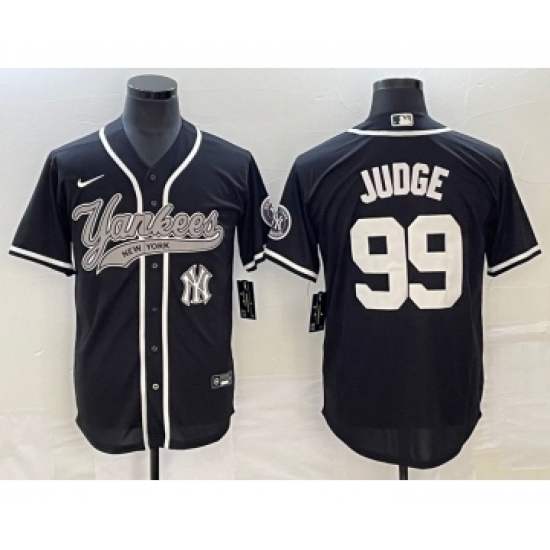 Men's New York Yankees 99 Aaron Judge Black Cool Base Stitched Baseball Jersey