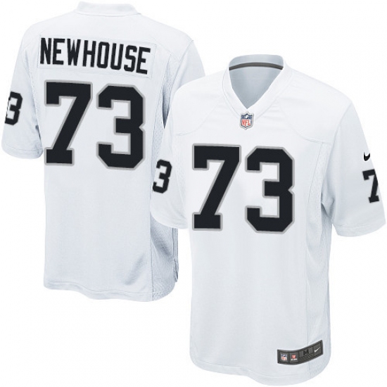 Men's Nike Oakland Raiders 73 Marshall Newhouse Game White NFL Jersey