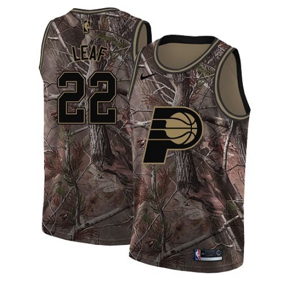 Youth Nike Indiana Pacers 22 T. J. Leaf Swingman Camo Realtree Collection NBA Jersey
