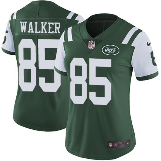 Women's Nike New York Jets 85 Wesley Walker Green Team Color Vapor Untouchable Limited Player NFL Jersey