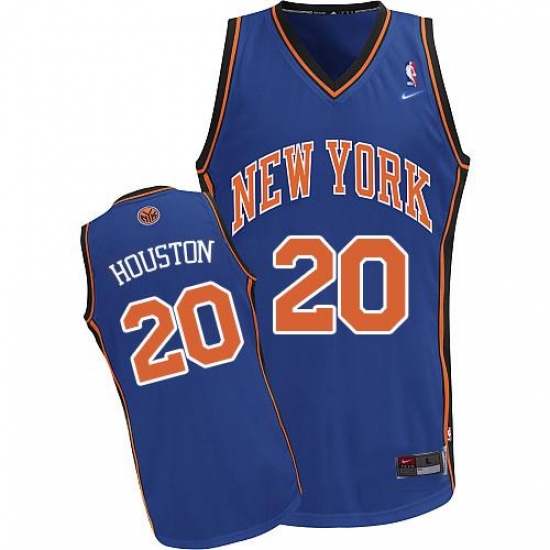 Men's Nike New York Knicks 20 Allan Houston Authentic Royal Blue Throwback NBA Jersey