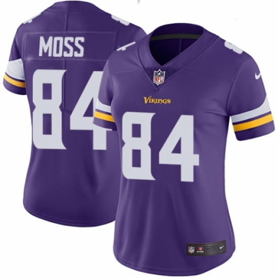 Women's Nike Minnesota Vikings 84 Randy Moss Purple Team Color Vapor Untouchable Limited Player NFL Jersey