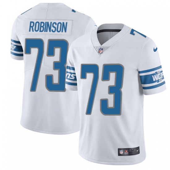Men's Nike Detroit Lions 73 Greg Robinson Elite White NFL Jersey