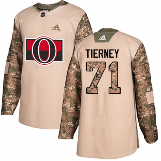 Men's Adidas Ottawa Senators 71 Chris Tierney Authentic Camo Veterans Day Practice NHL Jersey
