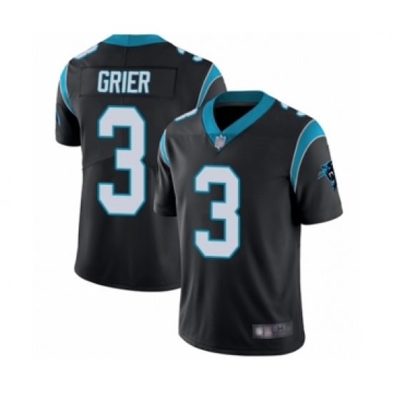 Men's Carolina Panthers 3 Will Grier Black Team Color Vapor Untouchable Limited Player Football Jersey