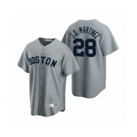 Men's Boston Red Sox 28 J.D. Martinez Nike Gray Cooperstown Collection Road Jersey