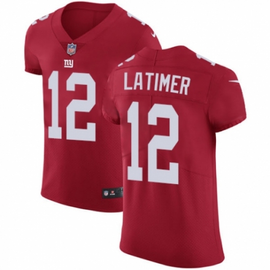 Men's Nike New York Giants 12 Cody Latimer Red Alternate Vapor Untouchable Elite Player NFL Jersey