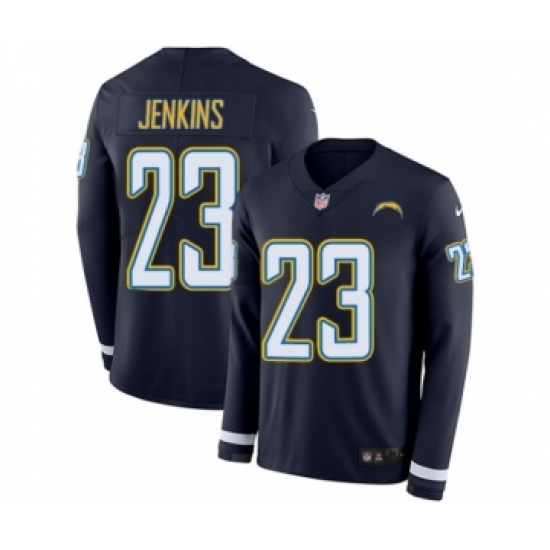 Men's Nike Los Angeles Chargers 23 Rayshawn Jenkins Limited Navy Blue Therma Long Sleeve NFL Jersey