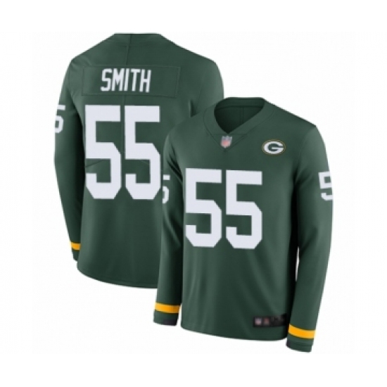 Men's Green Bay Packers 55 Za'Darius Smith Limited Green Therma Long Sleeve Football Jersey