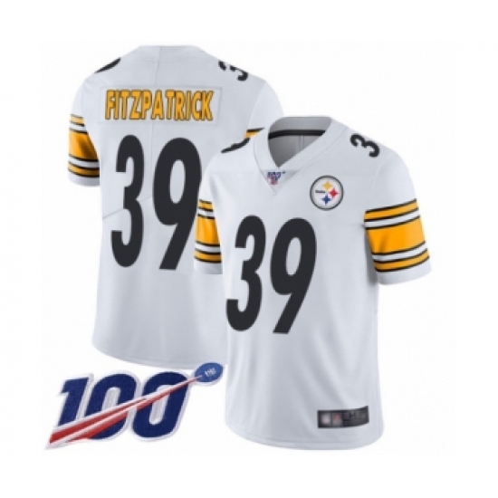 Youth Pittsburgh Steelers 39 Minkah Fitzpatrick White Vapor Untouchable Limited Player 100th Season Football Jersey
