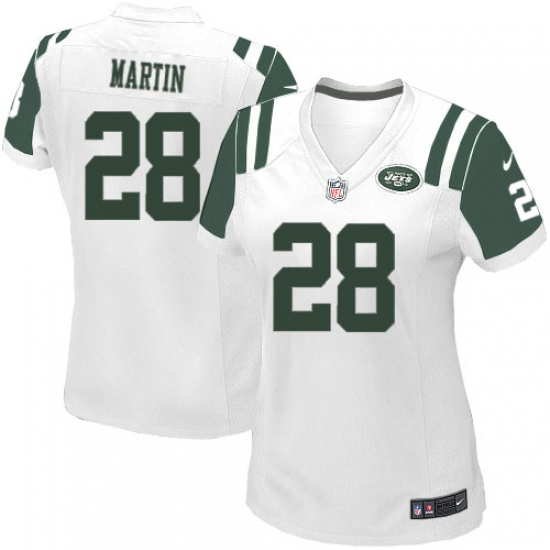 Women's Nike New York Jets 28 Curtis Martin Game White NFL Jersey