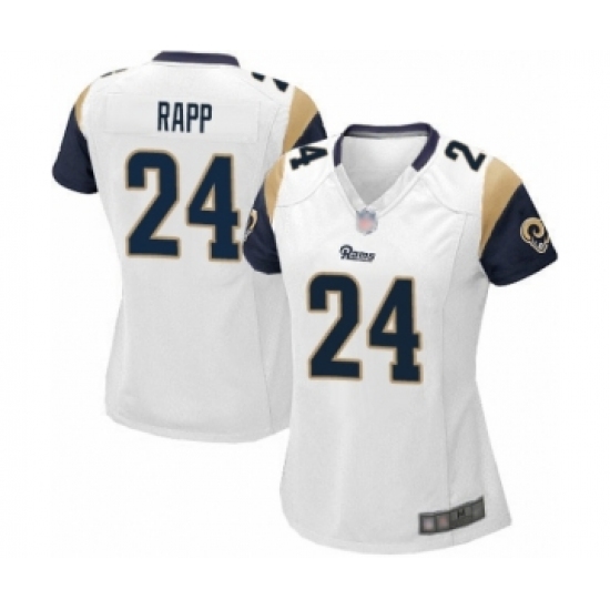 Women's Los Angeles Rams 24 Taylor Rapp Game White Football Jersey