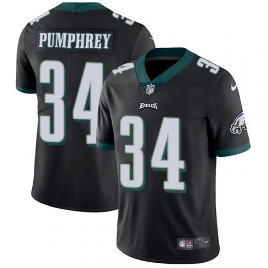 Men's Nike Philadelphia Eagles 34 Donnel Pumphrey Black Alternate Vapor Untouchable Limited Player NFL Jersey