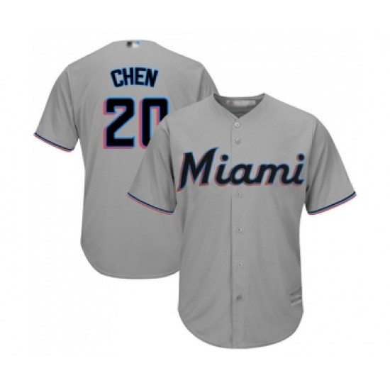 Youth Miami Marlins 20 Wei-Yin Chen Replica Grey Road Cool Base Baseball Jersey