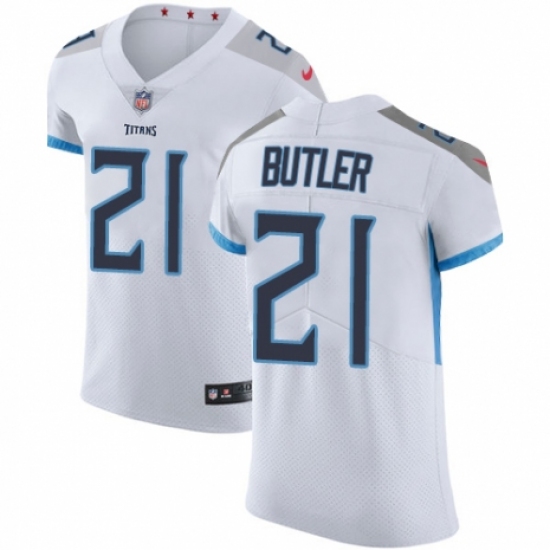 Men's Nike Tennessee Titans 21 Malcolm Butler White Vapor Untouchable Elite Player NFL Jersey